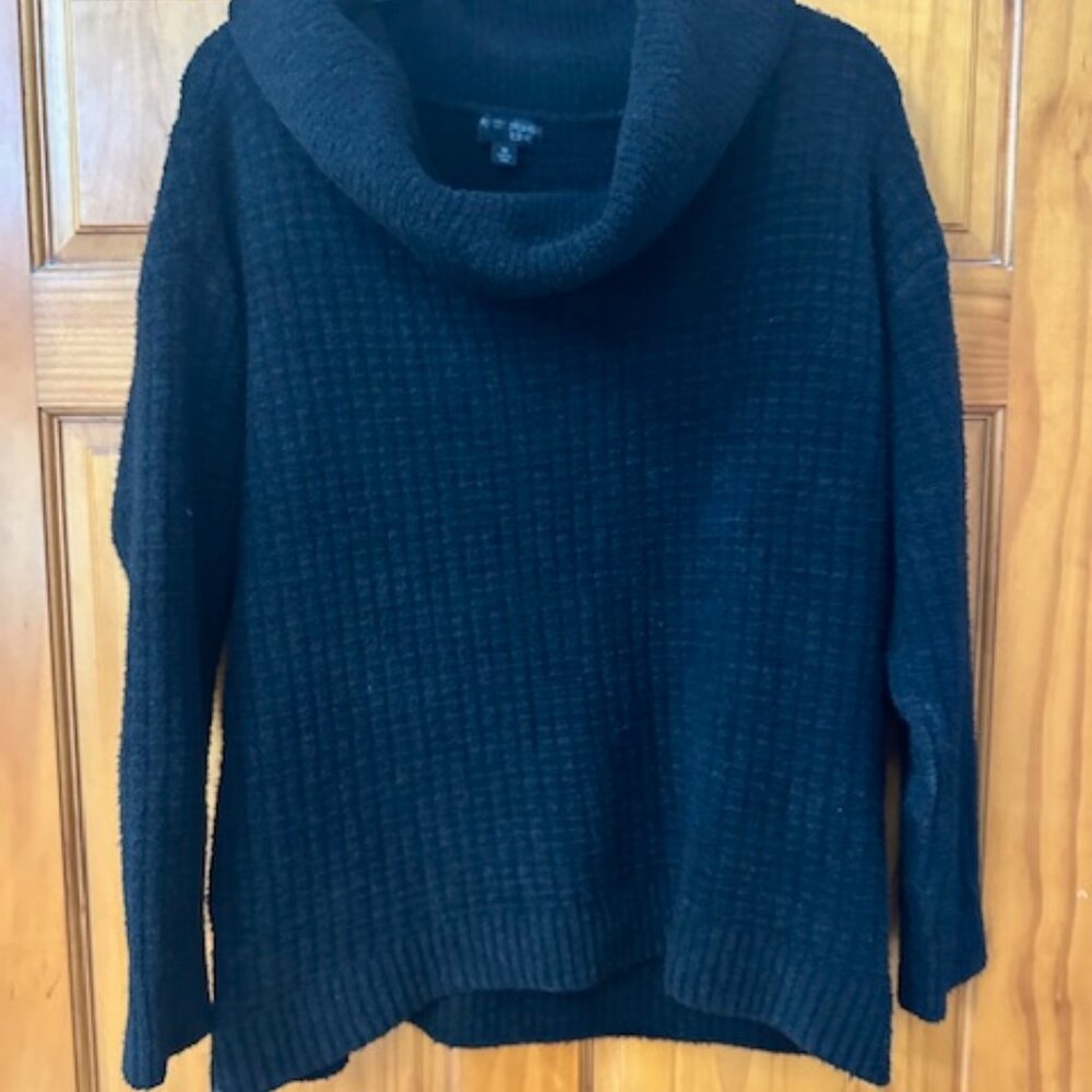 BAREFOOT DREAMS CozyChic Cowl Neck Pullover - Black 1X - Sold out